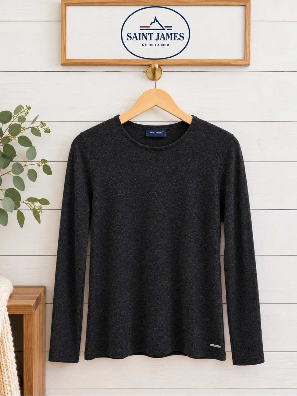 SAINT JAMES Dark Grey Long Sleeve Top Size 12